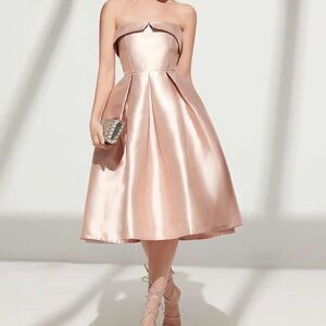 Elegant Strapless Satin Dress